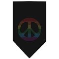 Unconditional Love Rainbow Peace Sign Rhinestone Bandana Black Small UN788267